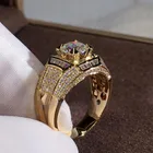 Женское кольцо из серебра 925 пробы, с круглым топазом