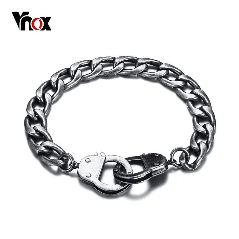 Винтажные стильные наручники Vnox мужские Металлические из нержавеющей стали 4
