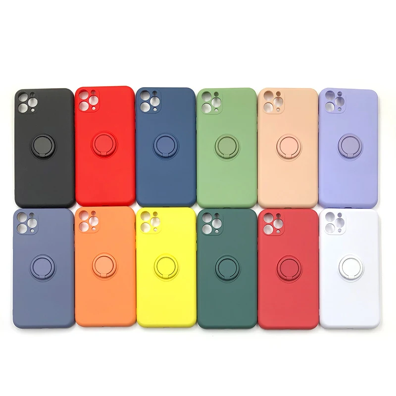 Силиконовый чехол с кольцом-держателем на палец для iphone 12 Pro Max Mini 11 7 8 X Xs Xr