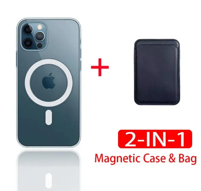 

2 in 1 Magnetic Case + Wallet Card Bag for iPhone 12 Mini Cover Anti-knock Cases for iPhone 12 Pro Max 11 Back Cover