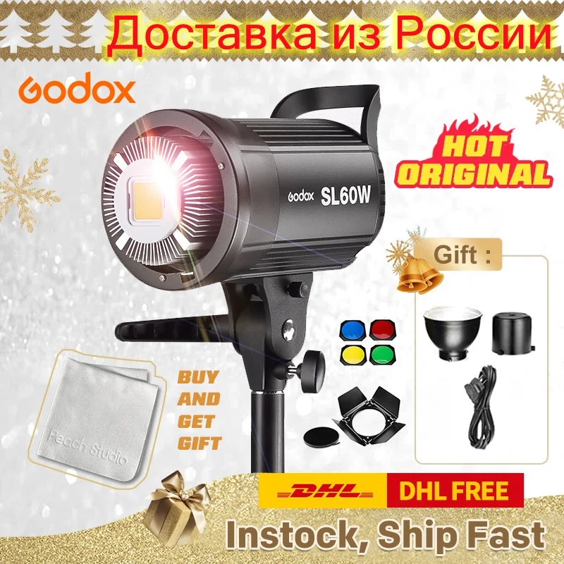 

Godox SL60W SL-60W LED Video Light (Daylight-Balanced) for Photography Studio Accessories Youtube Tiktok Live PK Jinbei Aputure