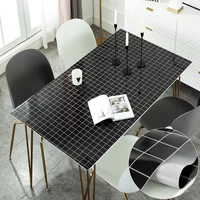 rectangular vinyl waterproof tablecloth lattice heat resistant oilproof table mat customize party table deco protector cover