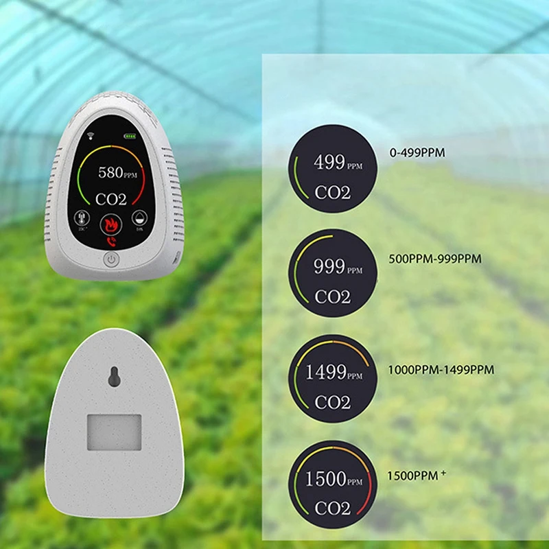 Портативный детектор CO2 для внутреннего измерения температуры и влажности |