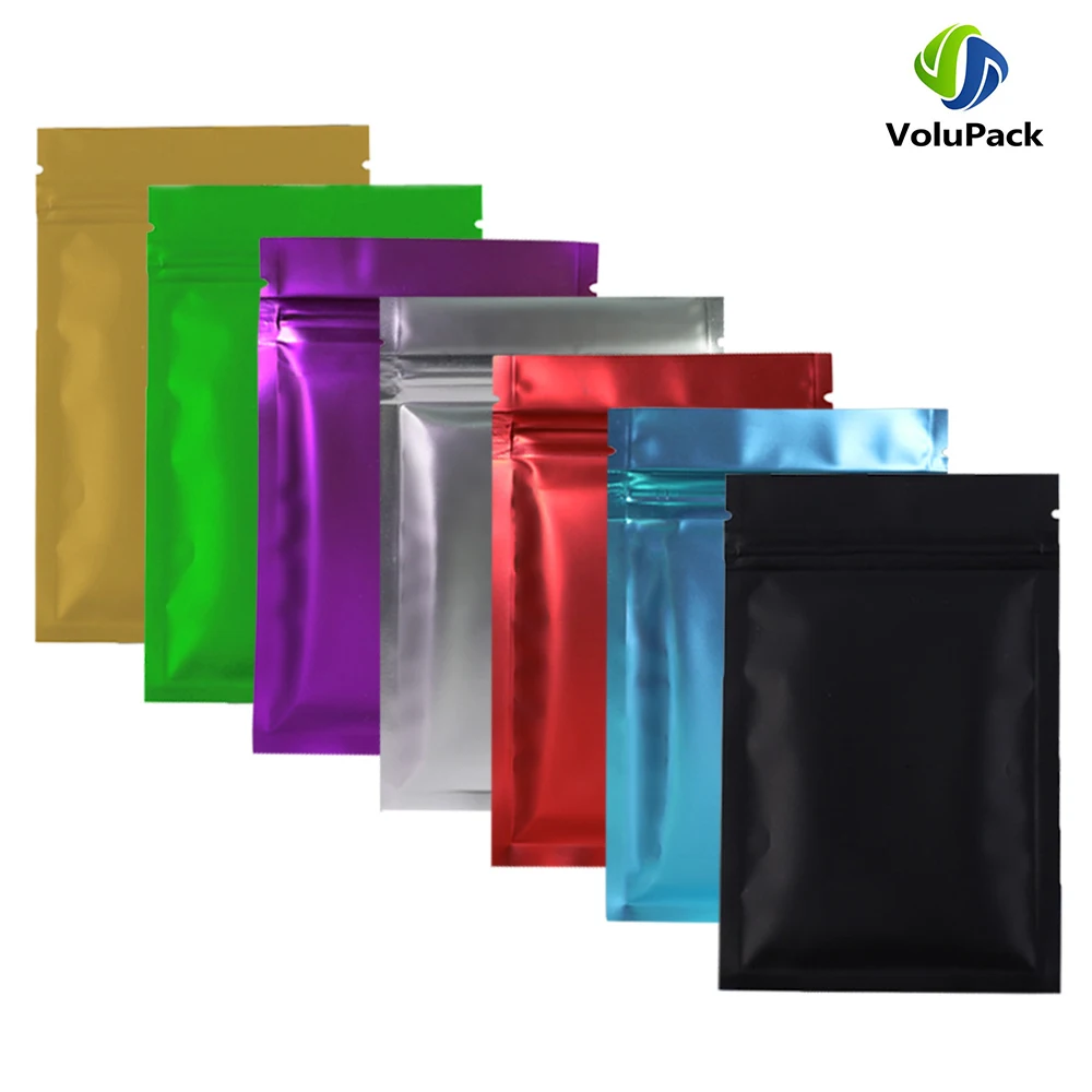 

Various Colors Smell Proof Packaging Bags Heat Sealing Candy Pouches Eco-friendly Aluminum Foil Mylar Storage Bags Zip Lock Bags