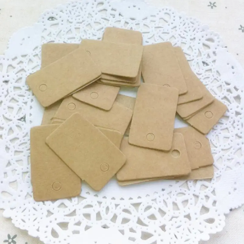 

100PCS Wholesale DIY Blank price Hang tag Kraft Gift Brown Kraft Paper Tags Rectangular Label Luggage Wedding Note