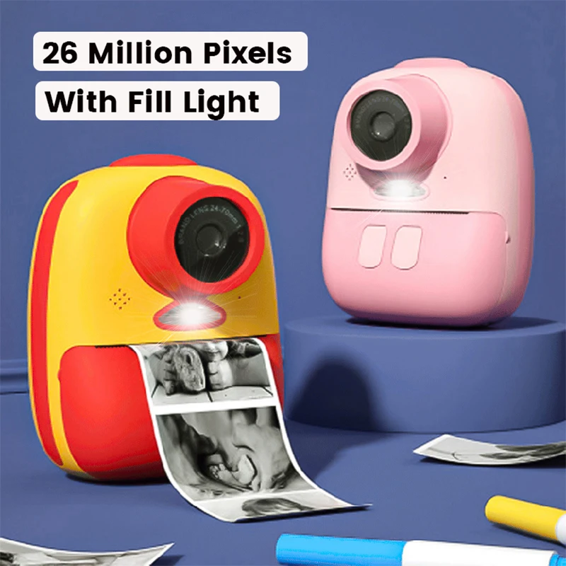 Children Camera Instant Print Photo Digital Camera HD 1080P Video Children's Camera with Print Paper Toy Gift Kids Camera