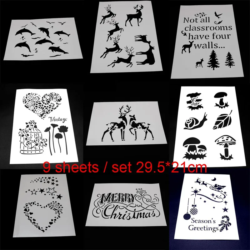 Трафарет с животными и оленями шаблон для рисования аксессуары самостоятельного