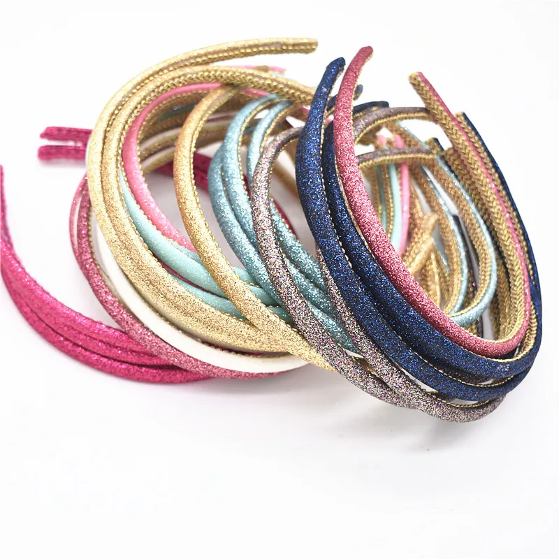 Повязка на голову женская с блестками милый обруч конфетных цветов аксессуар для