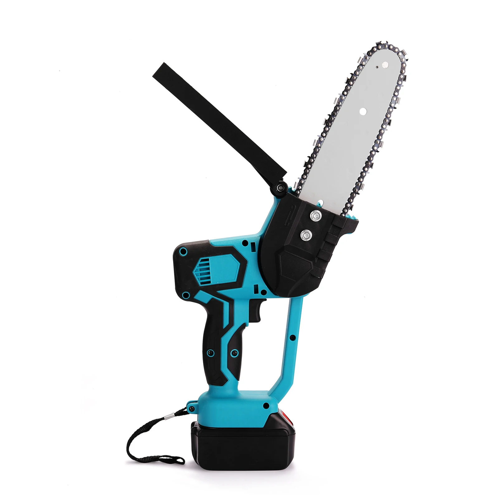 

21V Two Battery Portable Electric Pruning Saw Rechargeable Small Wood Spliting Chainsaw One-handed Woodworking Tool for Garden