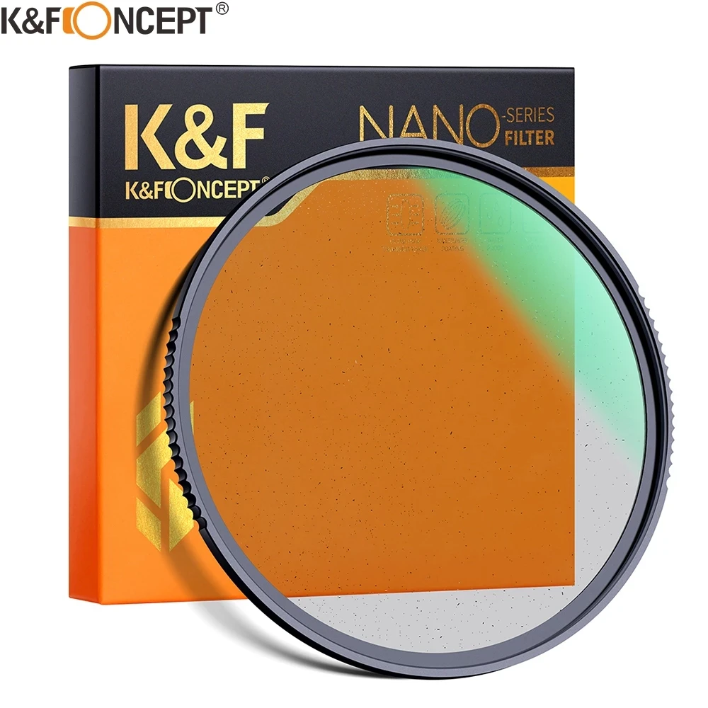 K & F konsept 1/4 ve 1/8 siyah sis difüzyon filtresi için özel efektler çekim Video 49mm 52mm 58mm 62mm 67mm 77mm 82mm kamera filtresi