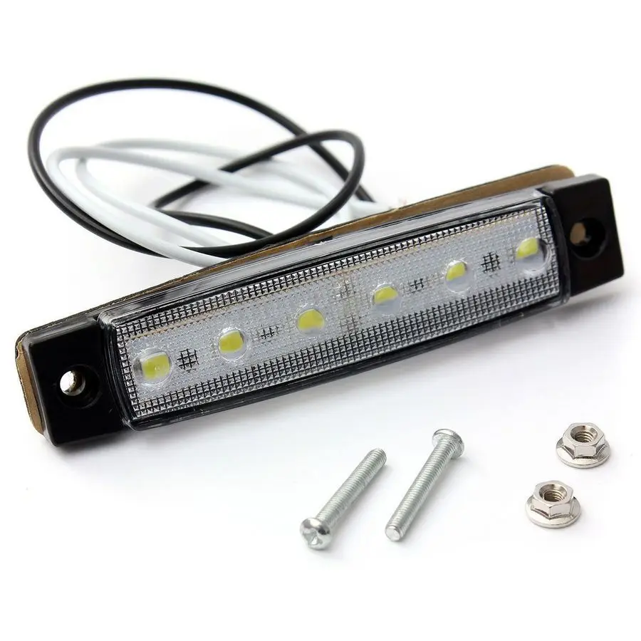 10 шт. 6 светодиодов красный белый зеленый синий желтый янтарный|6 led|trailer marker lampsside