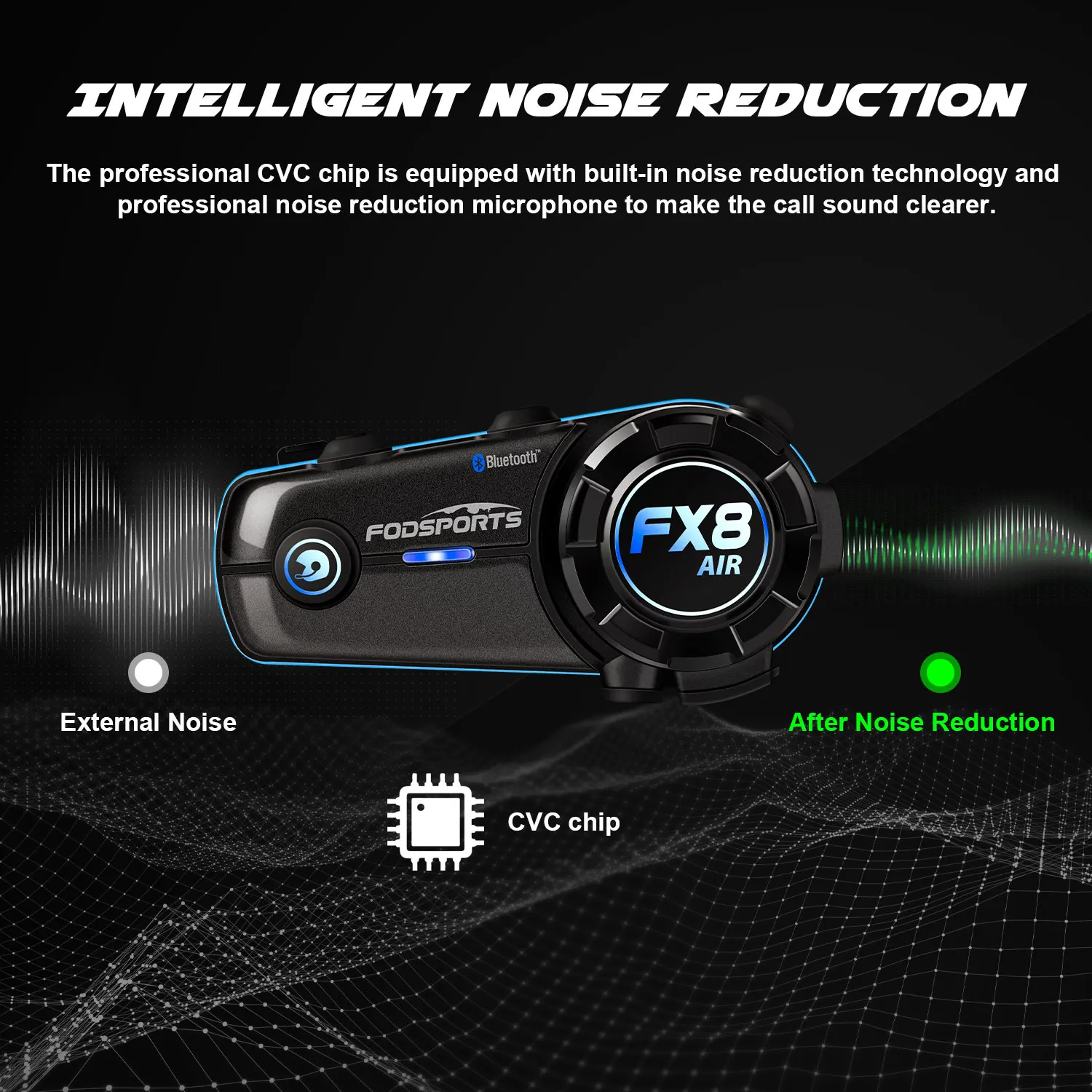 2 предмета Foot Sport FX8 AIR Helmet Intercom Мотоцикл Bluetooth-гарнитуры Водонепроницаемый