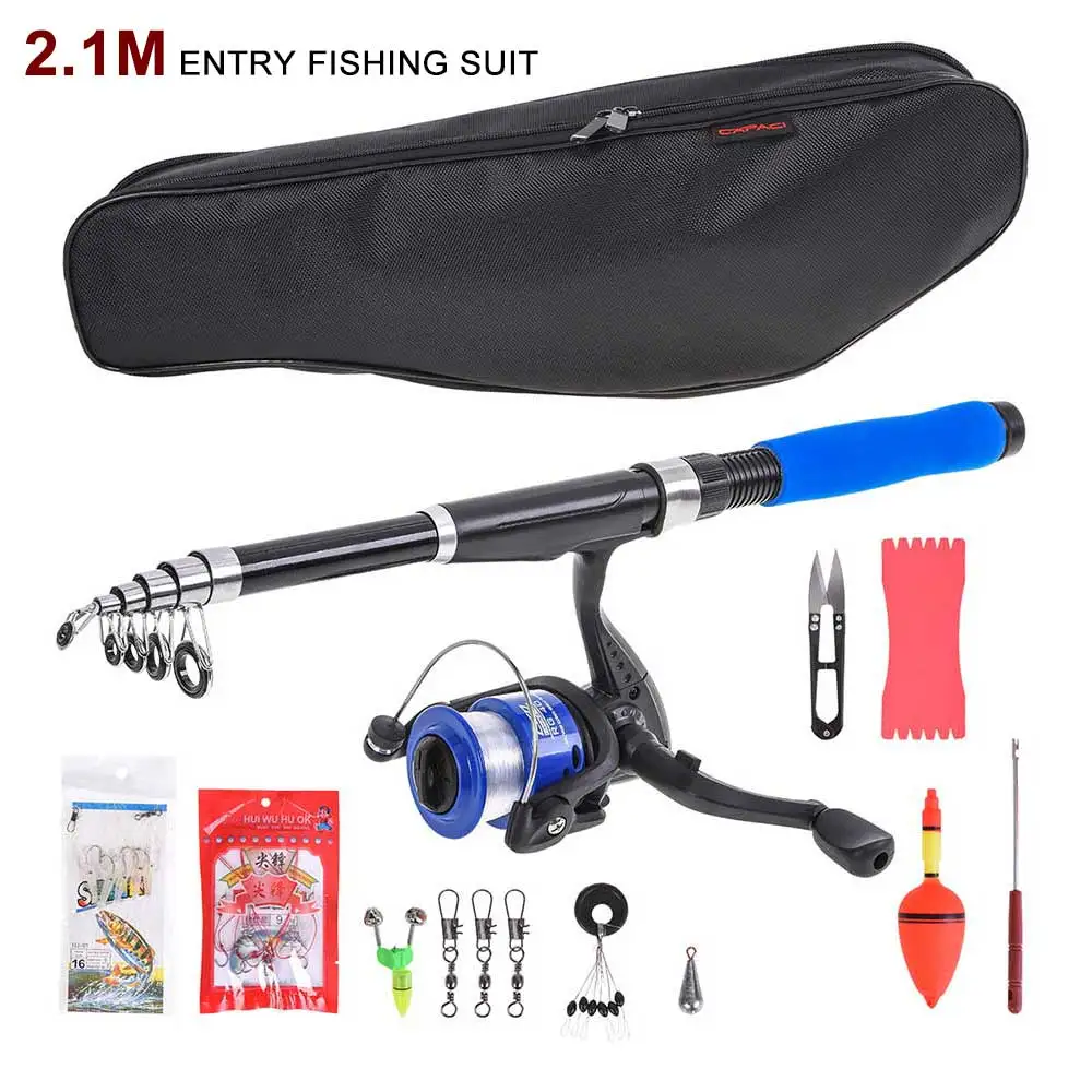

Комплект рыболовной удочки с телескопической удочкой и катушкой для спиннинга, приманки, крючки для взрослых, аксессуары для путешествий, н...