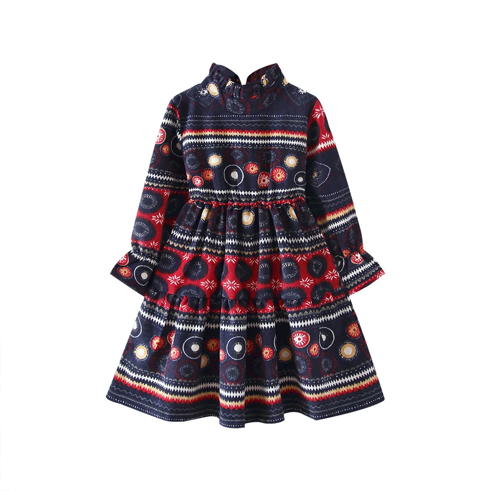 

Childrens Dress 2020 Autumn Fashion Party Dresses Girls Girls High Neck Long Sleeve Starry Sky Dress 2-7 Years Old Girl Clothes