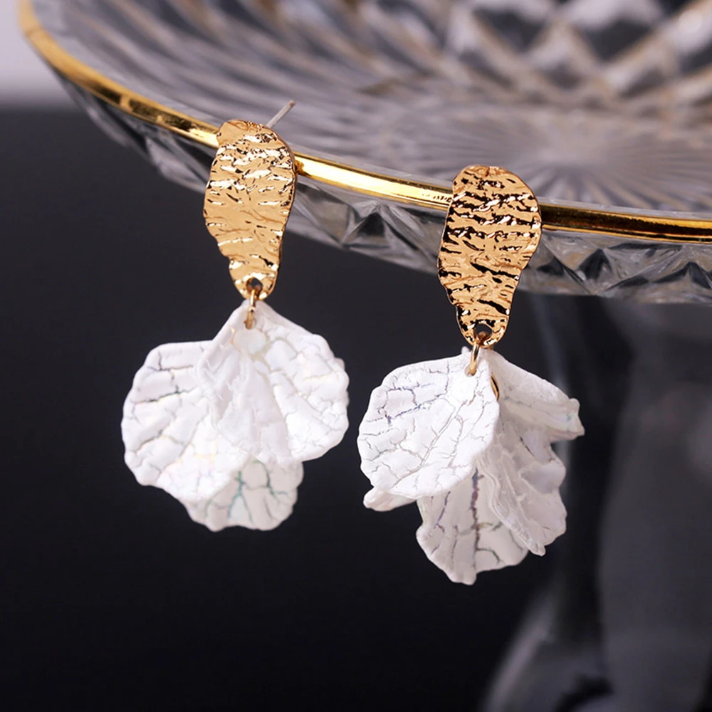 32 Стиль женские модные оболочки акриловый цветок длинные висячие серьги для