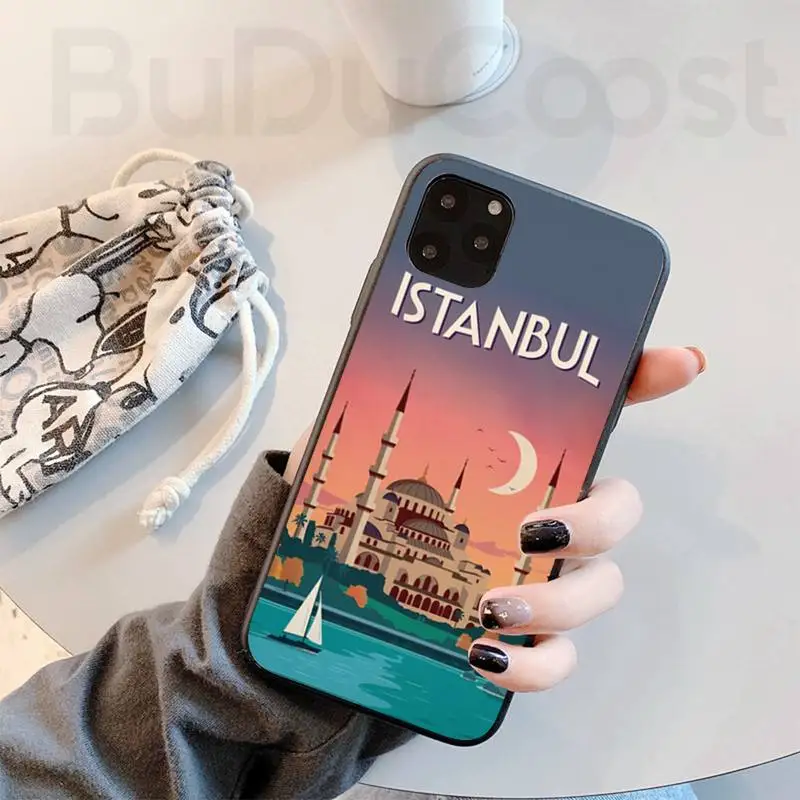 Чехлы для телефонов IPhone 13 с турецким дорожным постером чехлы 8 7 6 6S Plus X SE XR 11 12 Pro Mini