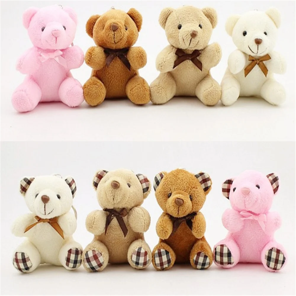 Новый мульти дизайн-маленький 10 см Брелок Плюшевый Медведь набивное животное