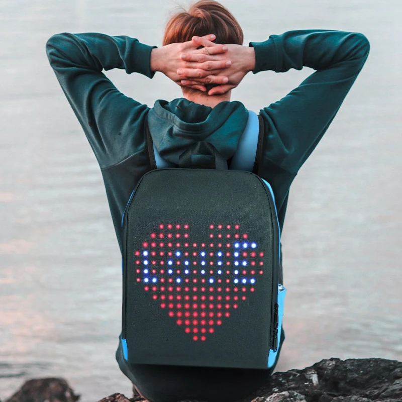 

Light LED Display Backpack,Advertise Backpack APP Control Computer Backpack with Customized LED Screen
