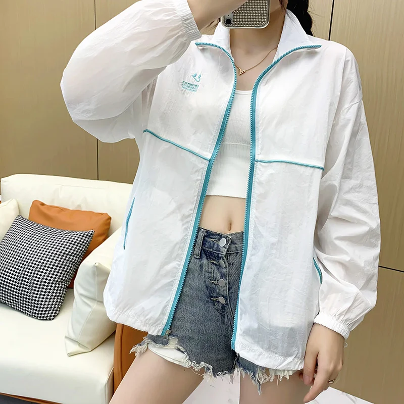 

Fashionable Stylish Thin Hooded Coat for Women 2021 Sports Casual Sun-Proof Clothes Rac