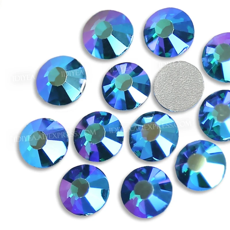 

Peacock Blue AB Non hot fix Rhinestones nail strass crystals for DIY 3d nails art manicure designs glass glitters wedding stones