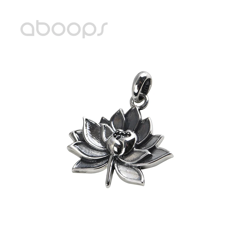 

Vintage 925 Sterling Silver Lotus Flower Pendant for Women,Free Shipping