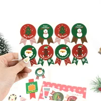 5sheets merry christmas seal labels sticker xmas trees elk santa candy bag sticker for christmas new year gift packing decor tag