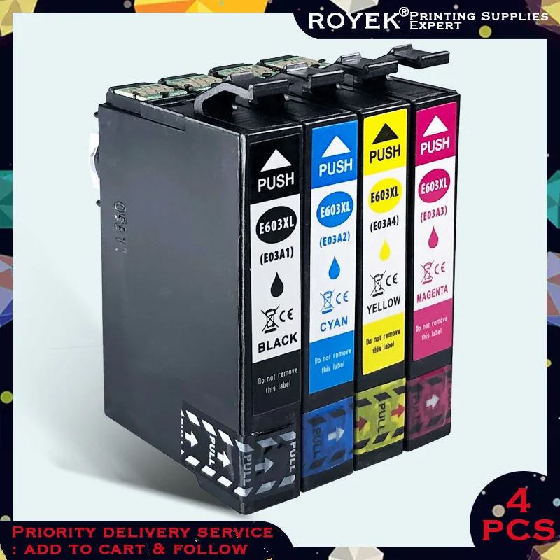 Royek 603XL T603 T603xl совместимые чернильные картриджи для Epson XP 2100 2105 3100 4100 4105 WF 2830