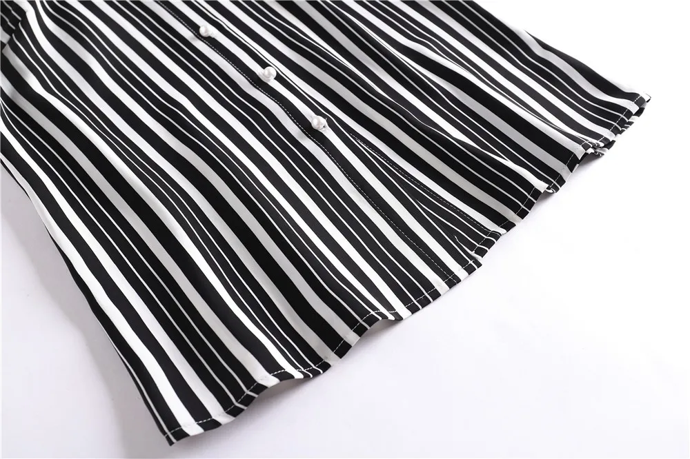 

Lauri Laki Chiffon Stripe Blouse Women Plus Size Office Wear Long Sleeve Shirts Mujer Retro Elegant Formal Blouse Autumn 2020