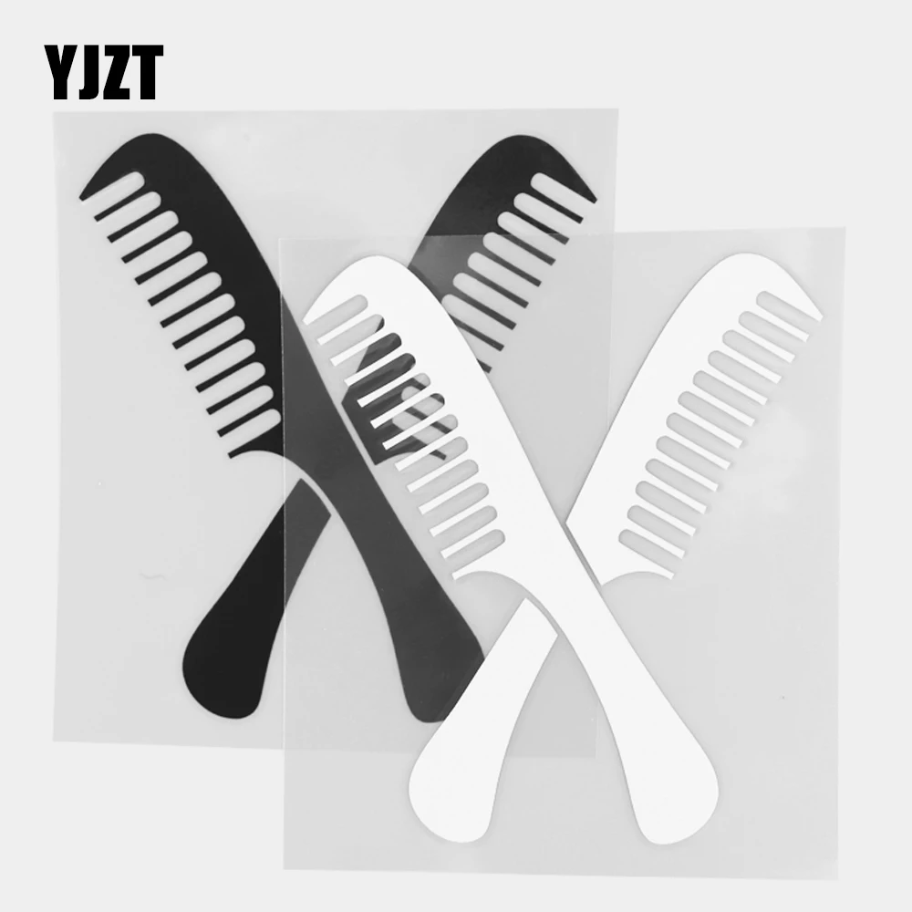 

YJZT 11,4 × 13 см мультяшная расческа забавная виниловая наклейка креативная декоративная Автомобильная наклейка черный/Серебряный 20D-0408