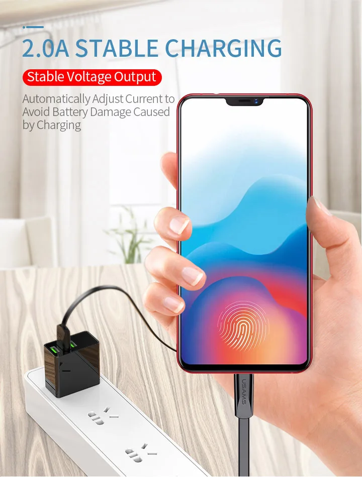 Micro USB кабель, USAMS 2A Быстрая зарядка кабель для мобильного телефона USB кабель для передачи данных для samsung Xiaomi huawei tablet Кабель Android Micro USB