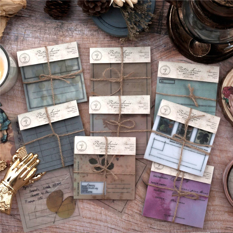 Винтажная блокнот с серной кислотой полупрозрачный ретро для растений