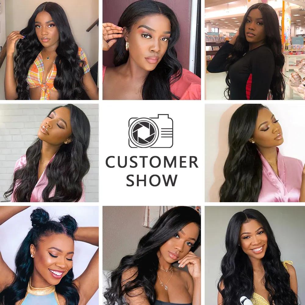 Бразильские объемные волнистые 4 пучка человеческих волос естественного цвета 1B