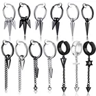 Мужские Серьги-клипсы в стиле хип-хоп, панк, гипоаллергенные серьги из титановой стали, клипсы для ушей без пирсинга, мужские аксессуары