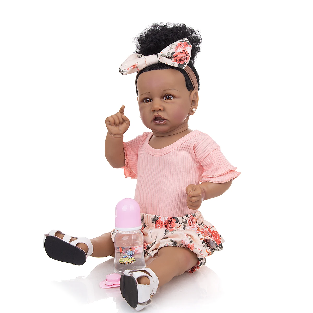 Кукла реборн силиконовая африканская черная с кожей Реалистичная кукла для