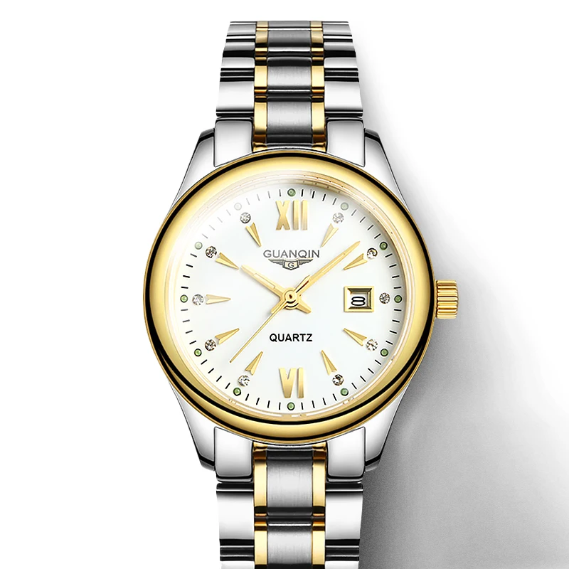 

2020 Guanqin GQ80019 watch Ultra thin and simple waterproof trend Refined steel band luminous business wristwatch