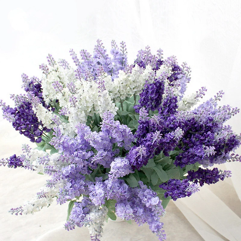 

Romantic Provence Decoration Artificial Lavender Flower False silk Flower Wedding Party Garden Decoration Plastic Lavender