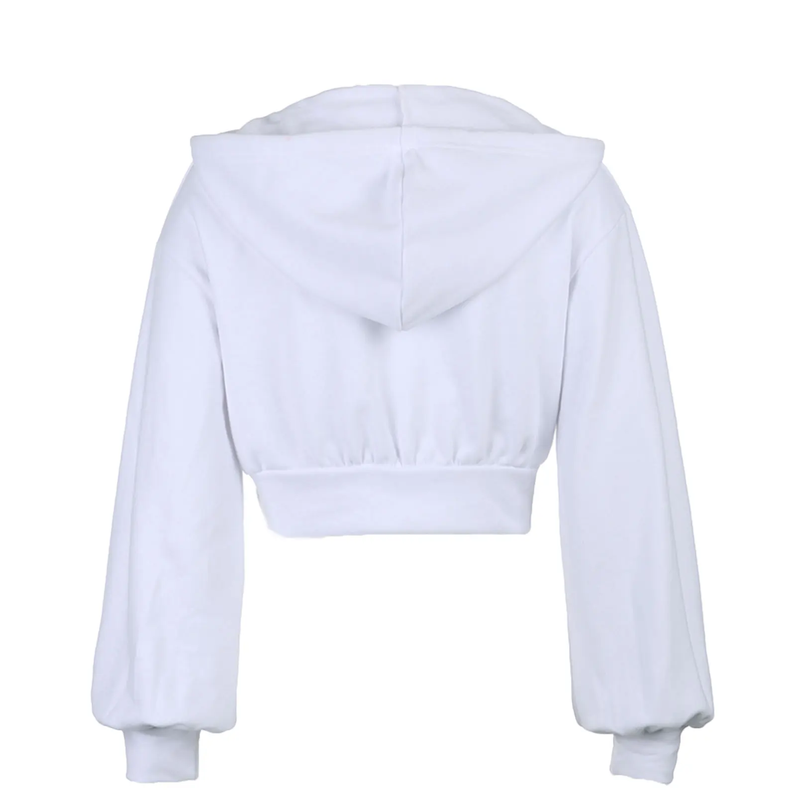 

Womens Cropped Hoodies Casual Long Sleeve V Neck Solid Color Loose Fit Sweatshirts Crop Tops