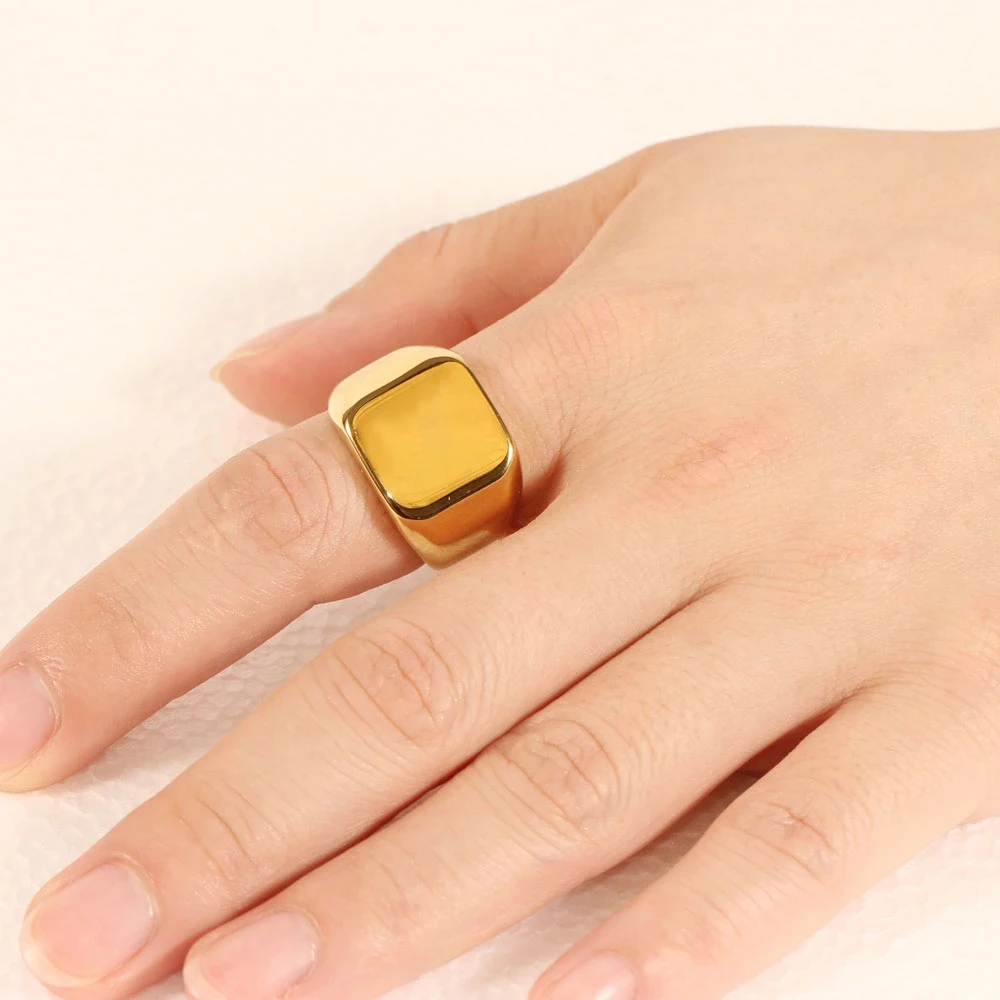Новые модные квадратные широкие кольца-вывески модное мужское кольцо на палец