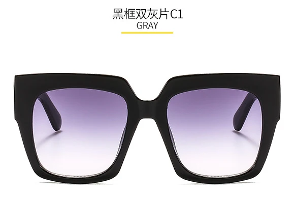 WTYJ017 BLACK MIZHO модные белые большие квадратные солнцезащитные очки для женщин винтажные качественные черные градиентные солнцезащитные очки негабаритные женские брендовые дизайнерские - Цвет линз: WTYJ017 BLACK
