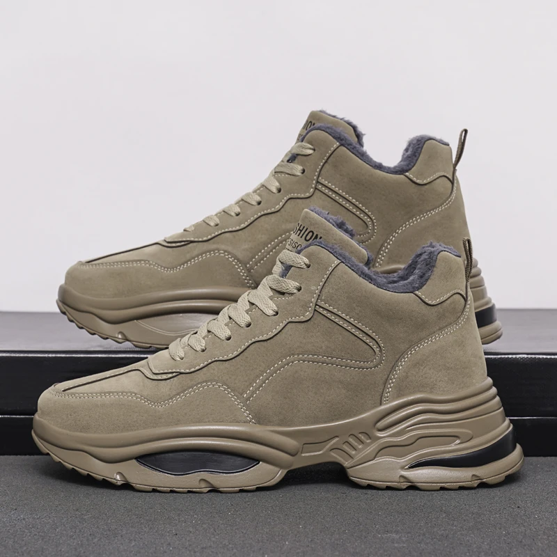 

Men Winter Sports Shoes Keep Warm Ankle Boots Snow Boots Thick Bottom Oudoor Leather Winter Boots Male Footwear Cotton Shoes