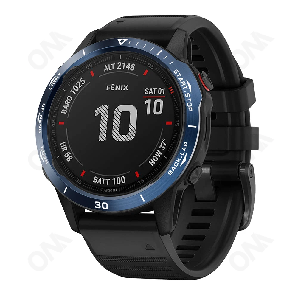 Металлическая рамка для Garmin Fenix 6 6X Pro сапфировое кольцо Защитная крышка 3 HR 5 5X Plus
