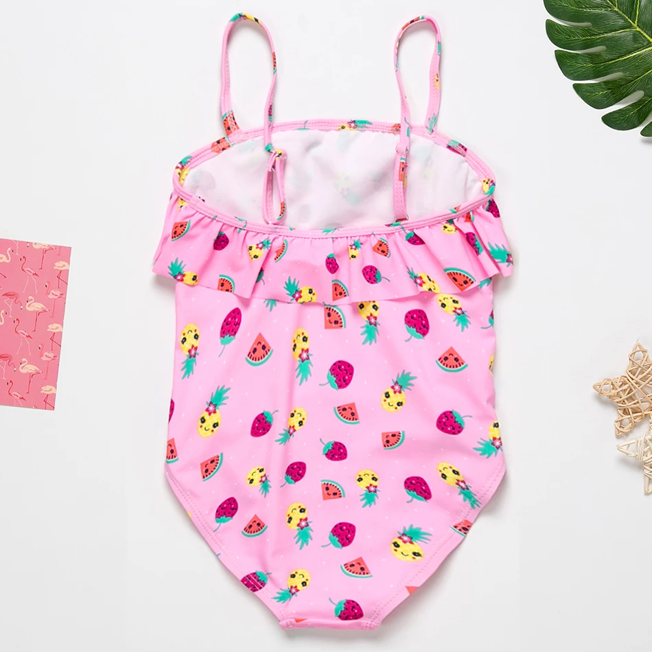 2019 Купальник для девочек от 3 до 8 лет Цельный купальник детский в полоску с