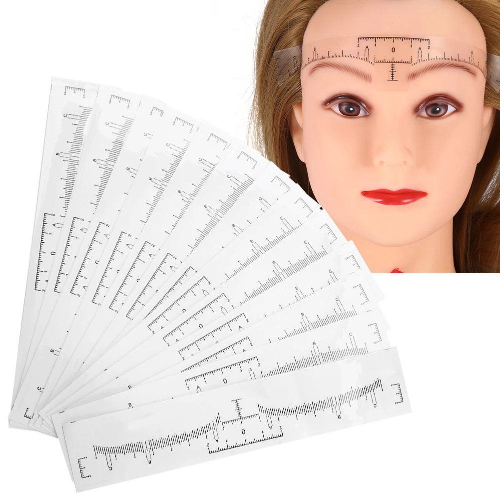 100pcs Microblading Disposable Accurate Ruler Permanent Makeup Tebori Eyebrow Shaping Tools Tattoo Measurement Rulers Sticker | Красота и