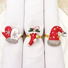 2022 рождественские кольца для салфеток, рождественские перчатки, снеговик, колокольчик, фотопряжка, рождевечерние ринка, свадьба, гостиница, домашнее украшение для стола, Лидер продаж