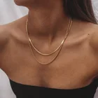 Женская цепочка-ожерелье, элегантное минималистичное модное уличное украшение на шею для девушек, элегантное крутое винтажное многослойное ювелирное изделие в стиле панк для лета