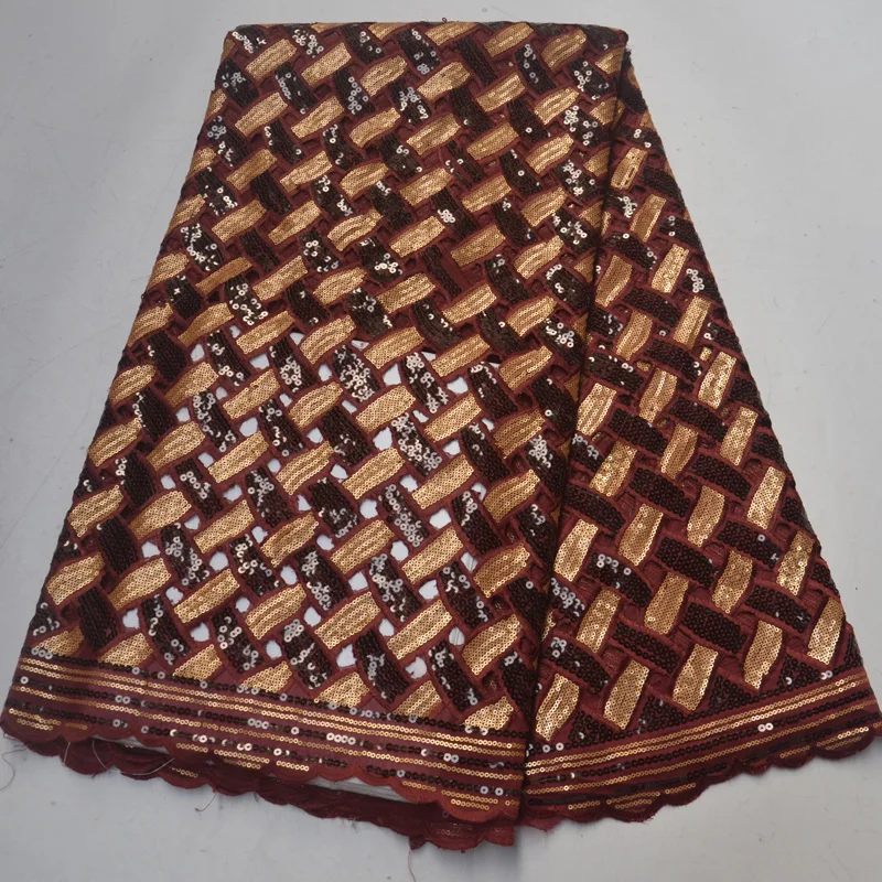 5 ярдов/шт.) Высококачественная африканская кружевная ткань ручной работы из