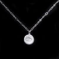 fashion eye women girl necklace environmental protection colorless stainless steel pendant female streetwear chain necklace