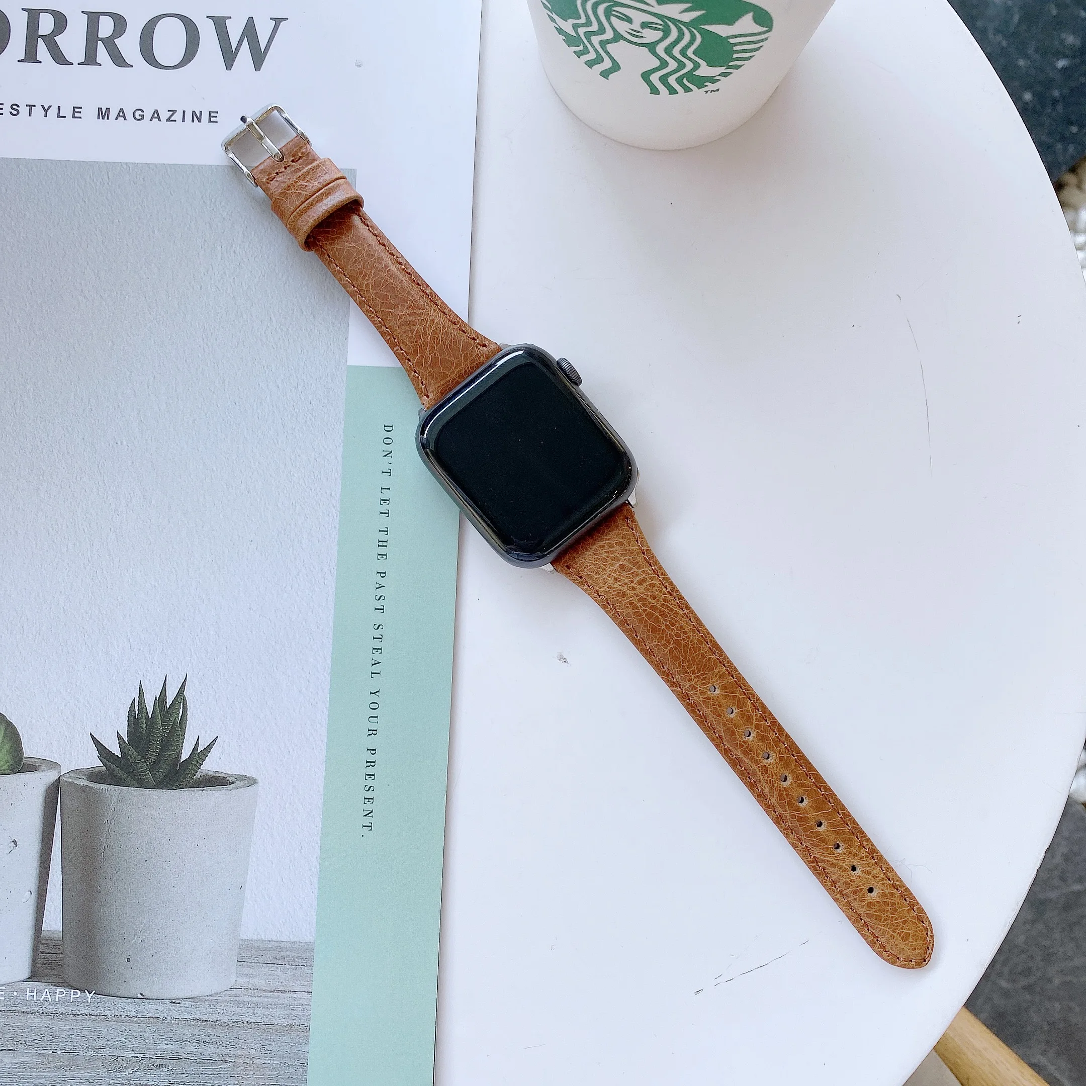 

Ремешок из натуральной кожи для Iwatch 40 мм 44 мм, тонкий женский браслет для Apple Watch 42 мм 38 мм SE Series 6 5 4 3 2