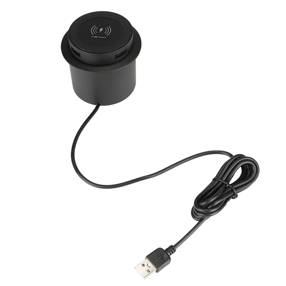 

3 IN 1 Embedded Fast Wireless Charger +2 USB Port for IPhone12 11 X 8 Plus XR Samsung S10 E S9 S8 S7 Note8 9 QI Desktop Charger