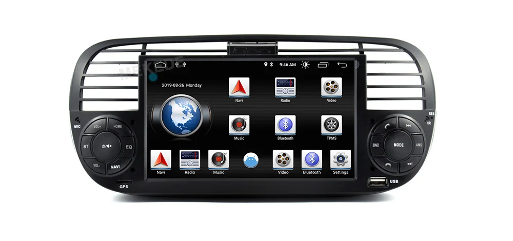 Продукт! ips DSP android 9,1 автомобильный dvd gps навигационный мультимедийный плеер для Fiat 500 2007- с wifi bluetooth carplay DAB